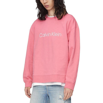 Calvin Klein Men's Relaxed Fit Terry Crewneck Sweatshirt Pink Size L MSRP $80