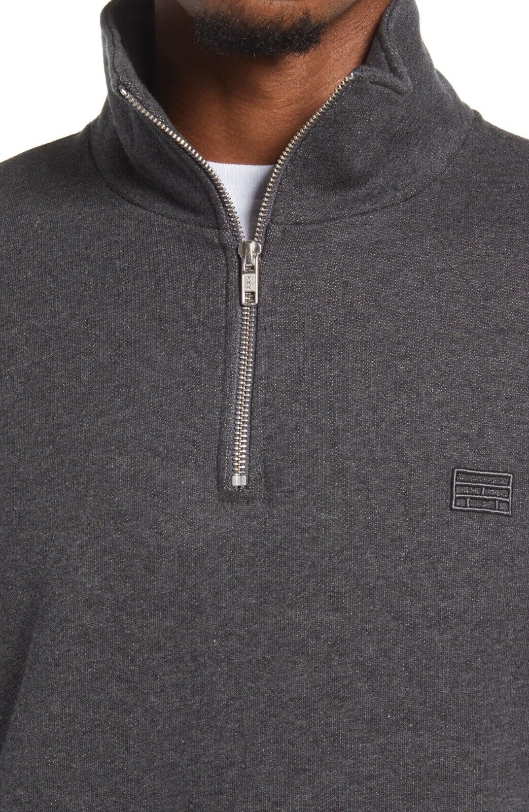 FRAME Men's The Essential Half-Zip Pullover gray Size M MSRP $238