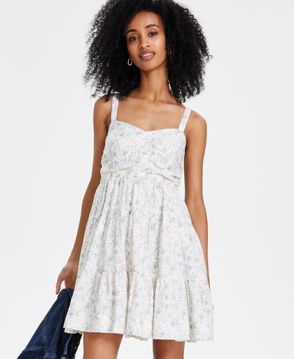 Lucky Brand Women's Sweetheart-Neck Cinched-Bodice Mini Dress Ivory Size XL $99