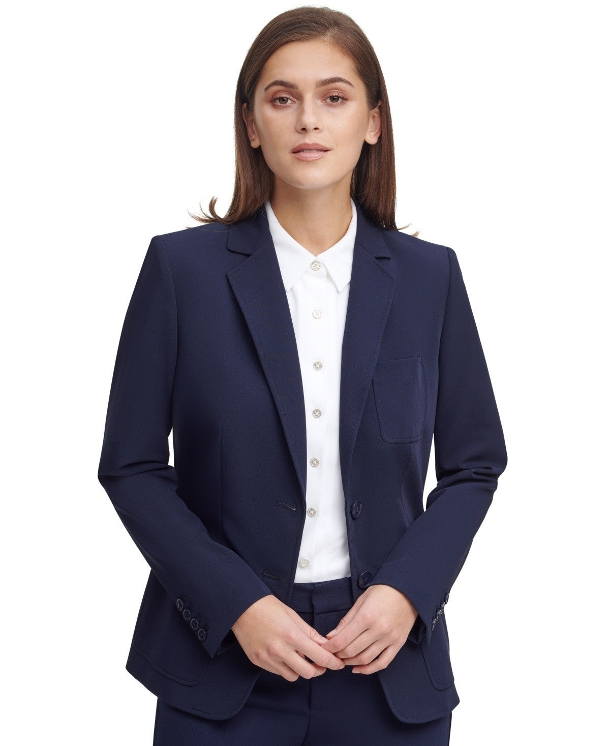 Tommy Hilfiger Women's Notched-Collar Double-Button Blazer Black Size 4 $119