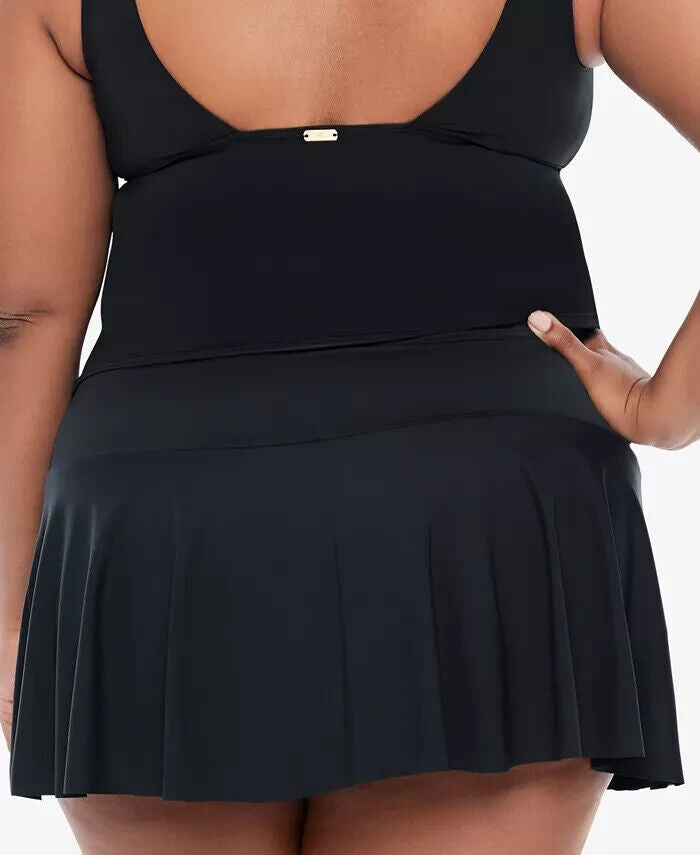 Lauren Ralph Lauren Ruffled Swim Skirt Black Plus Size 20W MSRP $90
