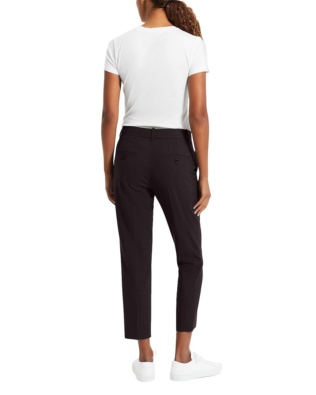 Theory Treeca Wool-Blend Cropped Pants Navy Size 12 MSRP $275