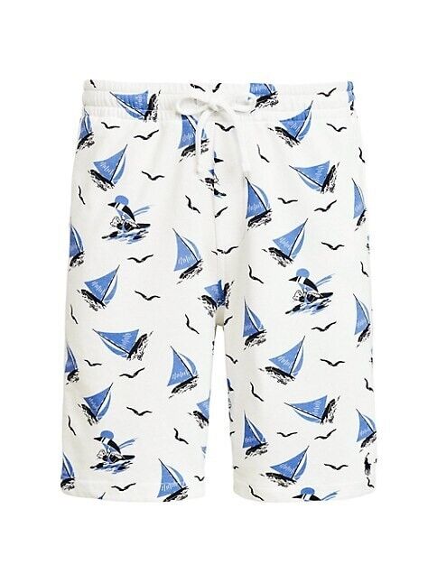 Polo Ralph Lauren Terry Sailboat Athletic Shorts White Size S MSRP $99