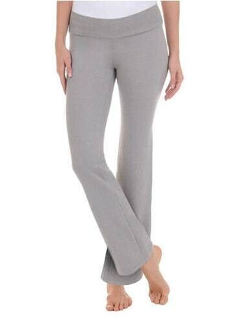 Danskin Women's boot leg Relaxed French Terry Sweat pant, Concrete Gray Size L