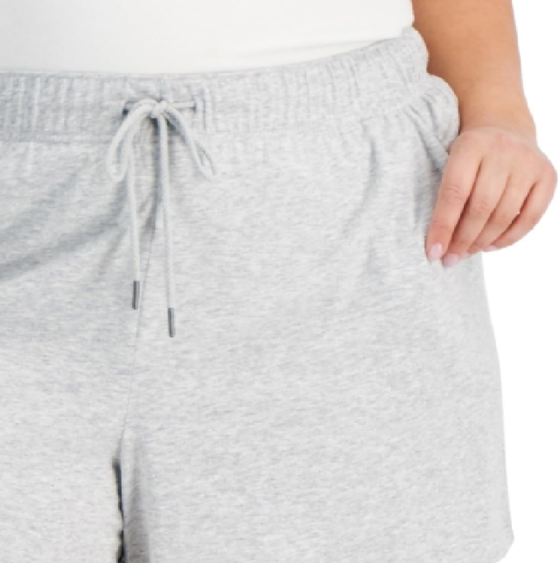 ID Ideology Women's Retro Recycled Drawstring Shorts Gray Plus Size 3X