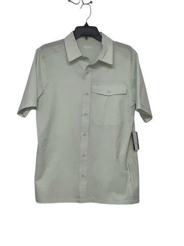 Bass Outdoor Men's Trailer A.C. Short-Sleeve Button Shirt Large Light Green