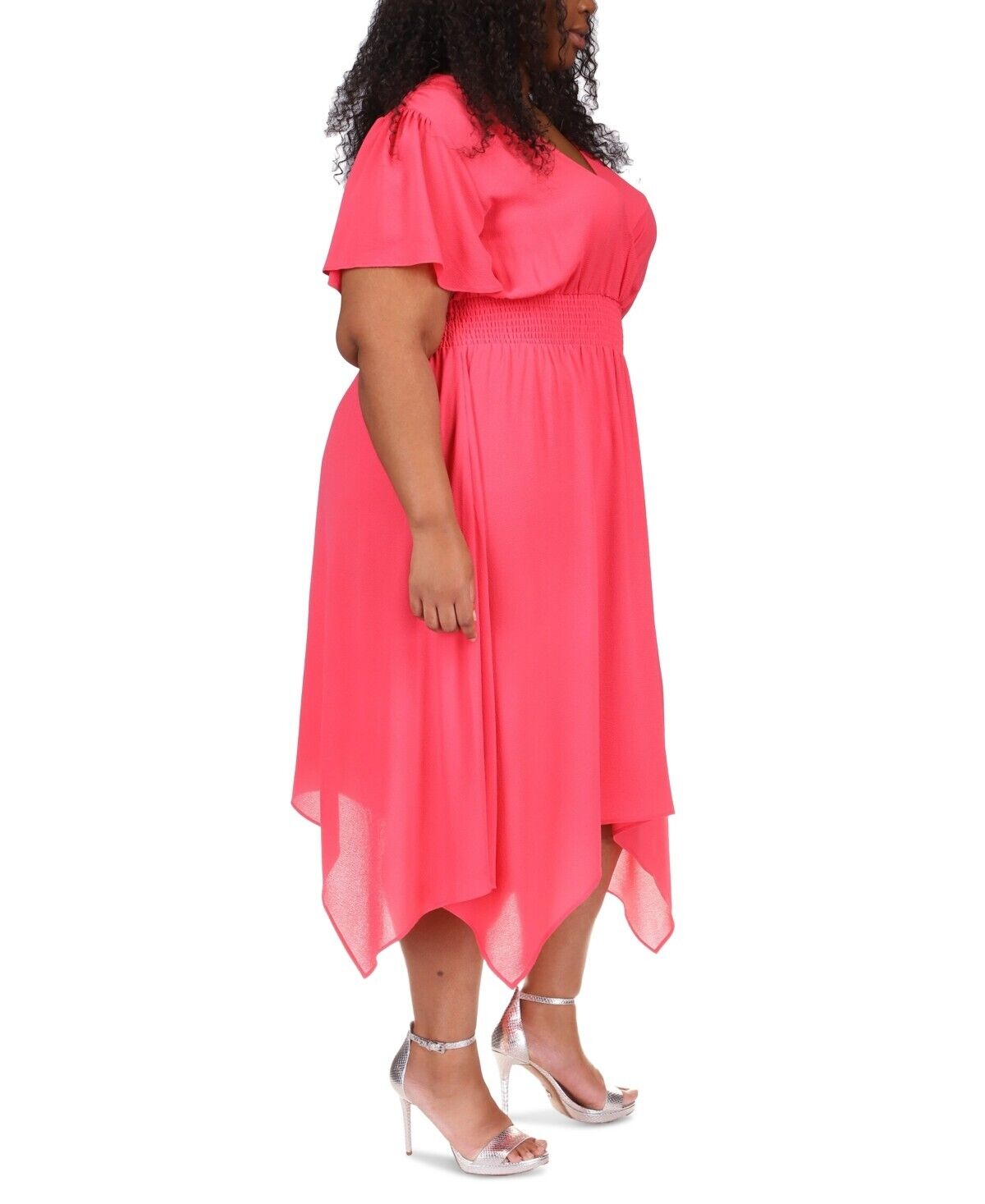 Michael Michael Kors Plus Size Handkerchief-Hem Dress Pink Size 1X 155