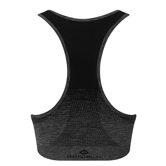 Ronhill Life Run Womens Sports Bra (Black/Grey Marl) Size M