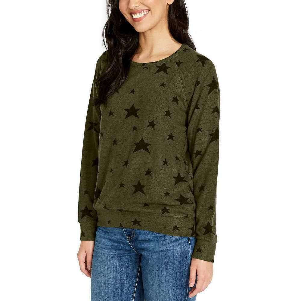 Buffalo David Bitton Women's Long Sleeve Ultra Soft Cozy Top Army green Size S