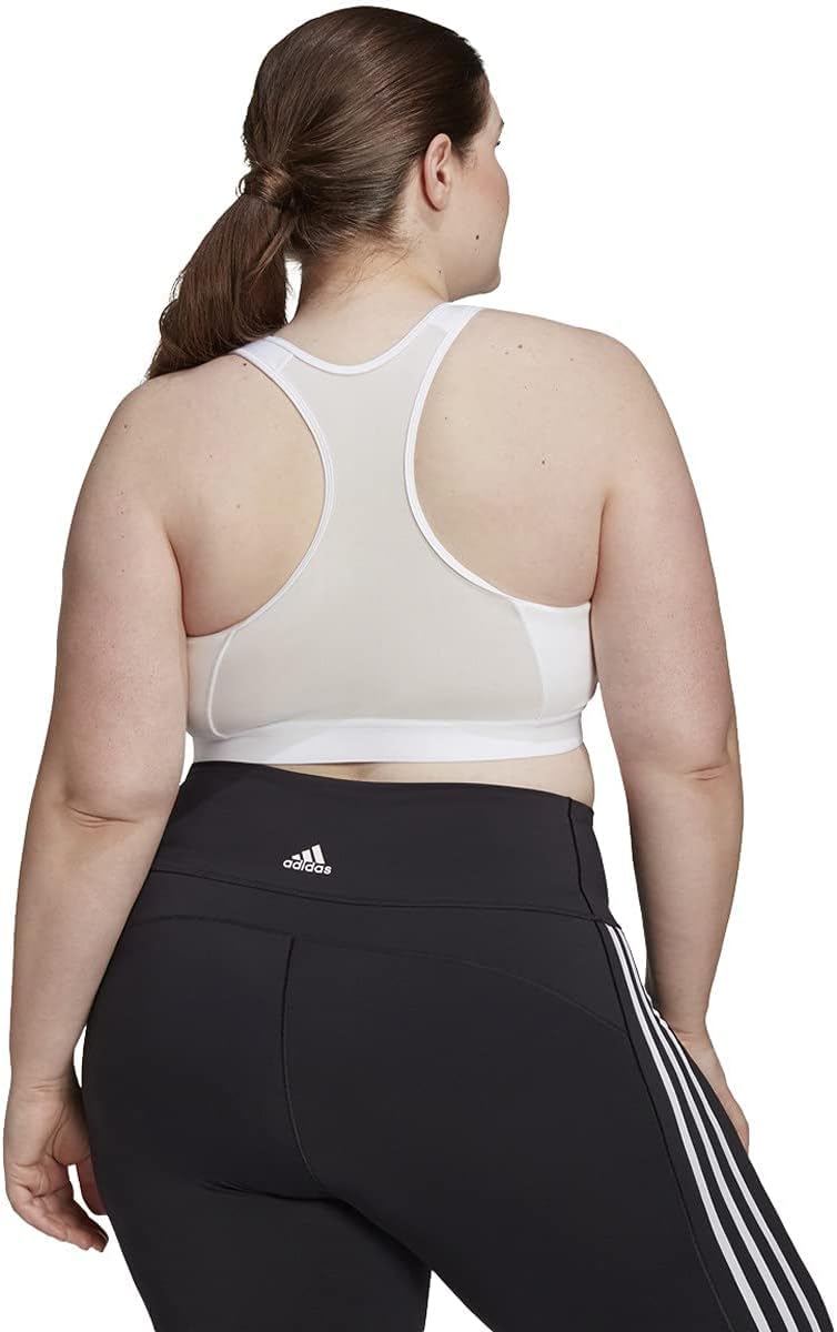 adidas womens Dont Rest Alphaskin Padded Bra White Plus Size 1X