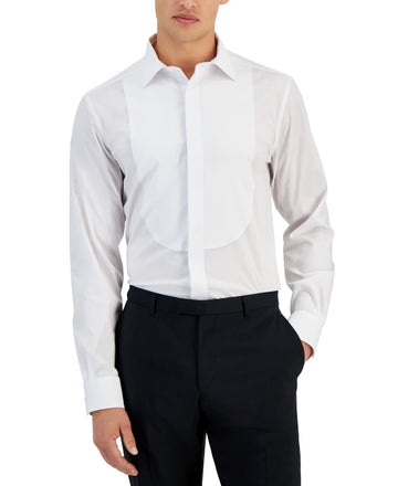 Alfani Mens Slim fit Long Sleeve Button-Up Shirt Medium White Solid