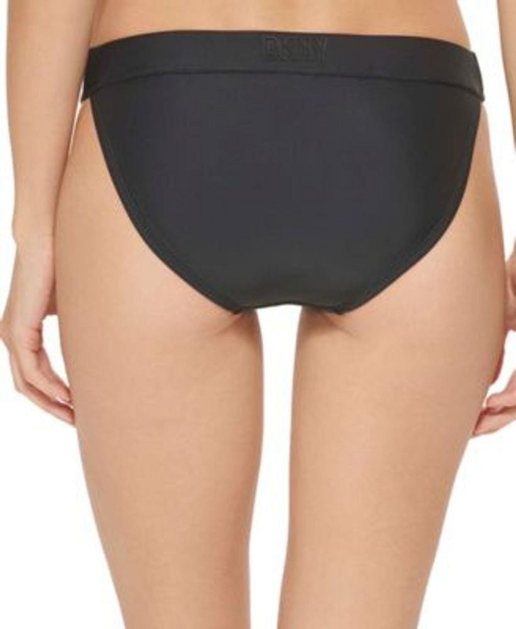 DKNY BLACK Low-Rise Bikini Swim Bottom, US Size L
