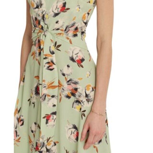 Lauren Ralph Lauren Floral Bubble Crepe Dress Sagepinkmulti Green Size 10 $145