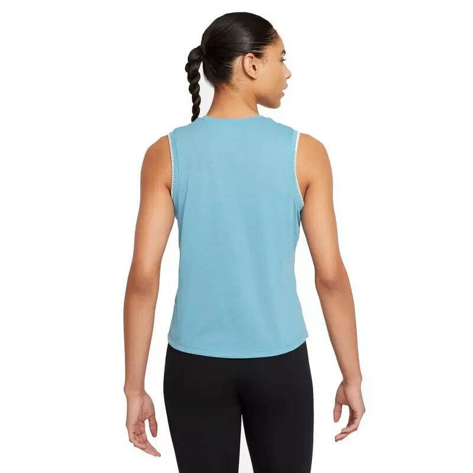 Nike Women's Crochet-Trimmed Yoga Tank Top Blue Size XS MSRP $40