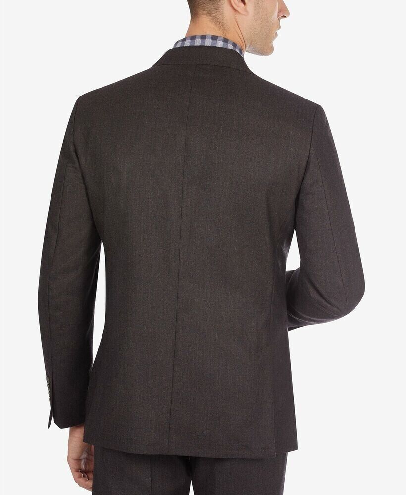 Tallia Mens SlimFit Solid Brown Suit Separate Jacket Brown Size 42 REG MSRP $425