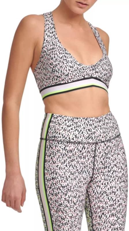 DKNY Sport Women's Printed Low-Impact Sports Bra (Atomic Confetti, X-Large)