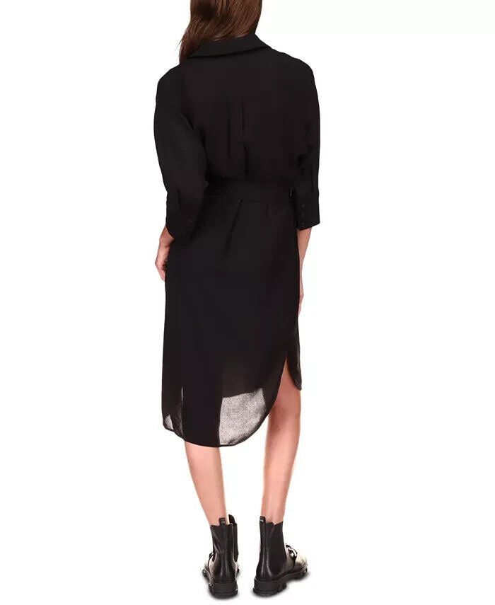 Michael Michael Kors Belted Shirtdress Black Size XS MSRP $140
