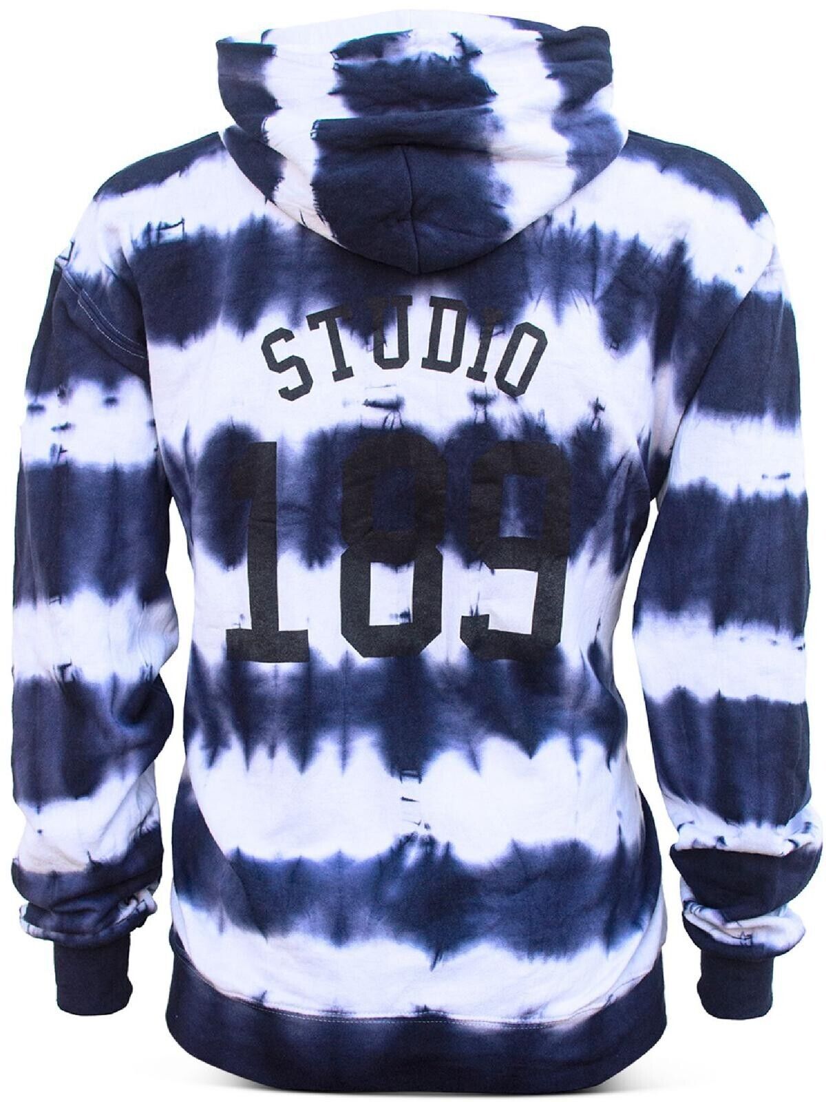 Studio 189 Womens Tie-Dye Logo Hoodie Navy Size L