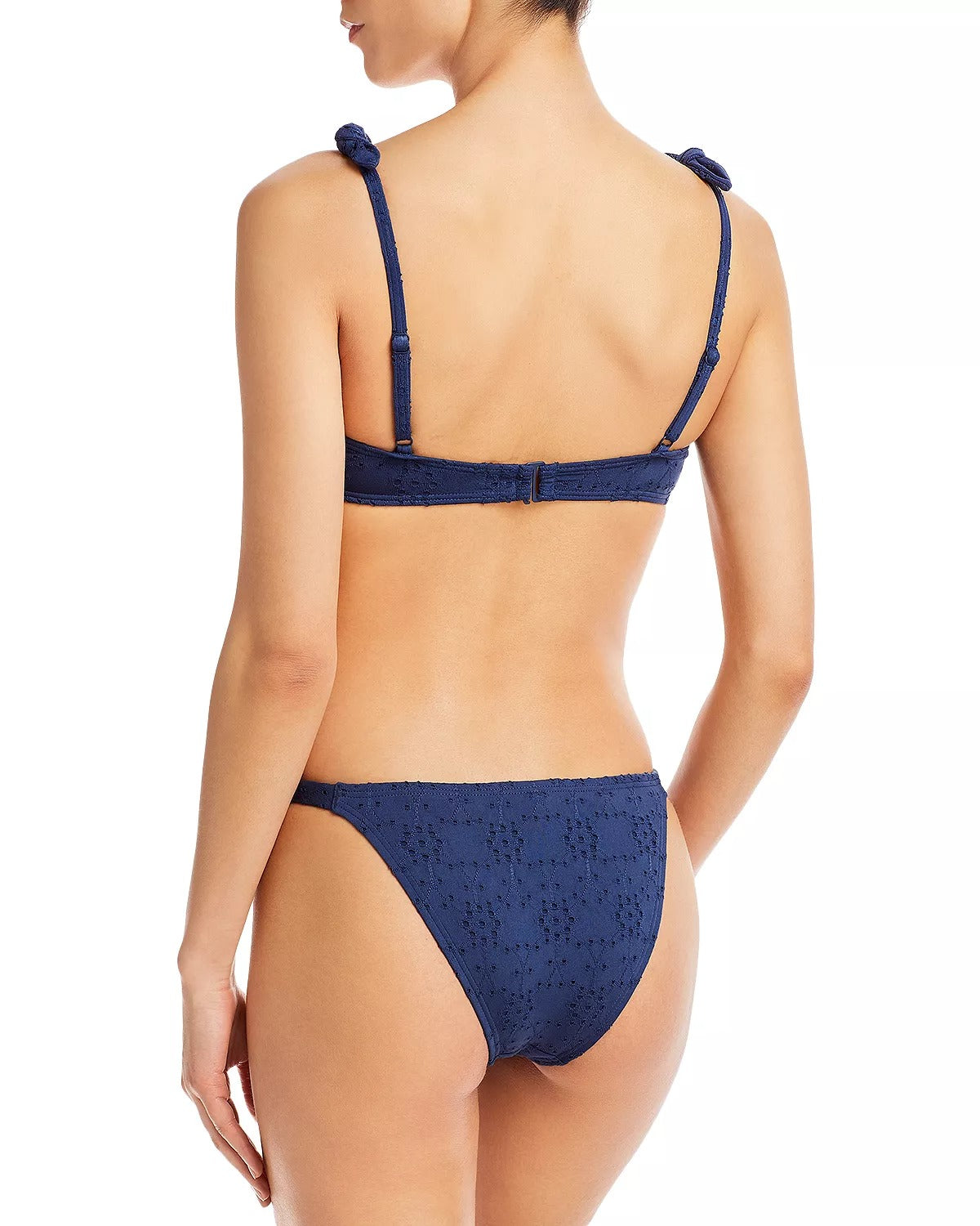 Aqua Swim Womens Eyelet String Swim Bottom Separates Size M Blue