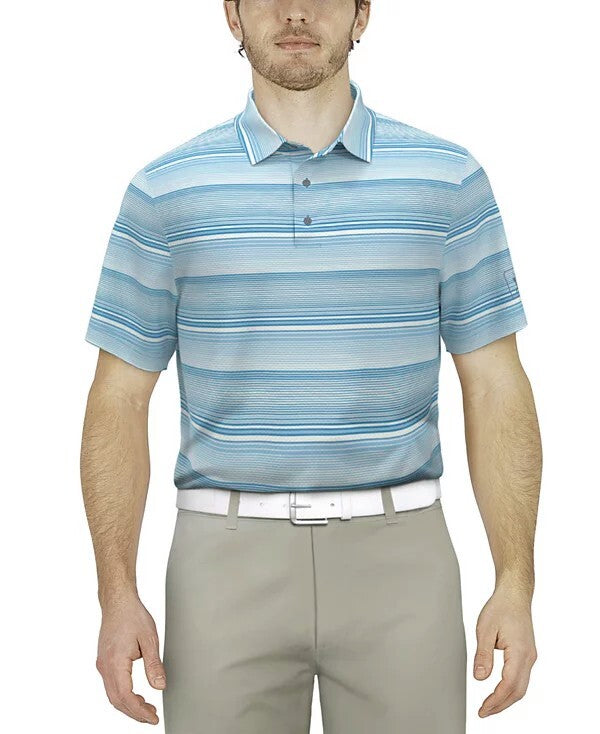 PGA TOUR Men's Linear Energy Performance Golf Polo Shirt Blue Size L MSRP $68