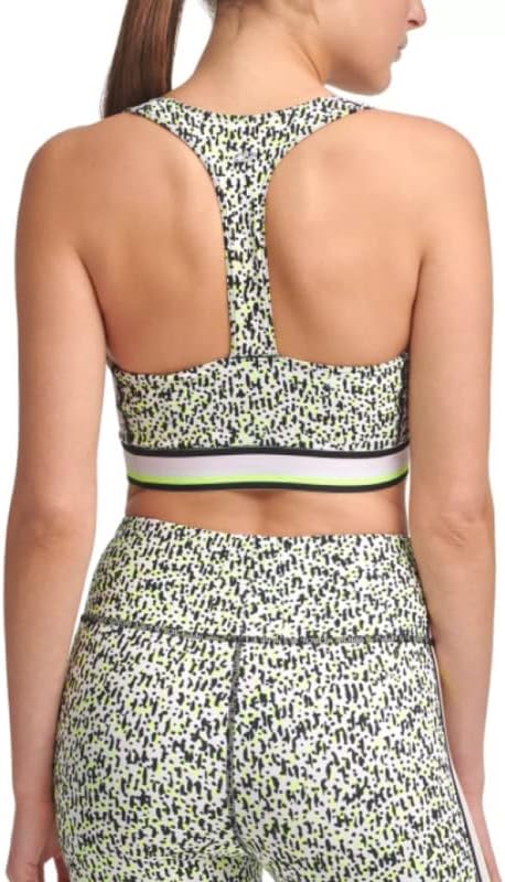 DKNY Sport Women's Printed Low-Impact Sports Bra (Atomic Confetti, X-Large)