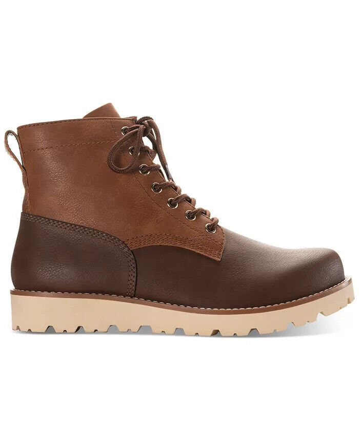 Sun + Stone Men's Wilder Solid Lug Sole Boots -Brown- Size 13M