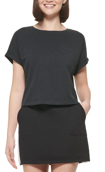 CALVIN KLEIN PERFORMANCE Bungee-Hem Pocket Cotton T-Shirt Black Size XL MSRP $40