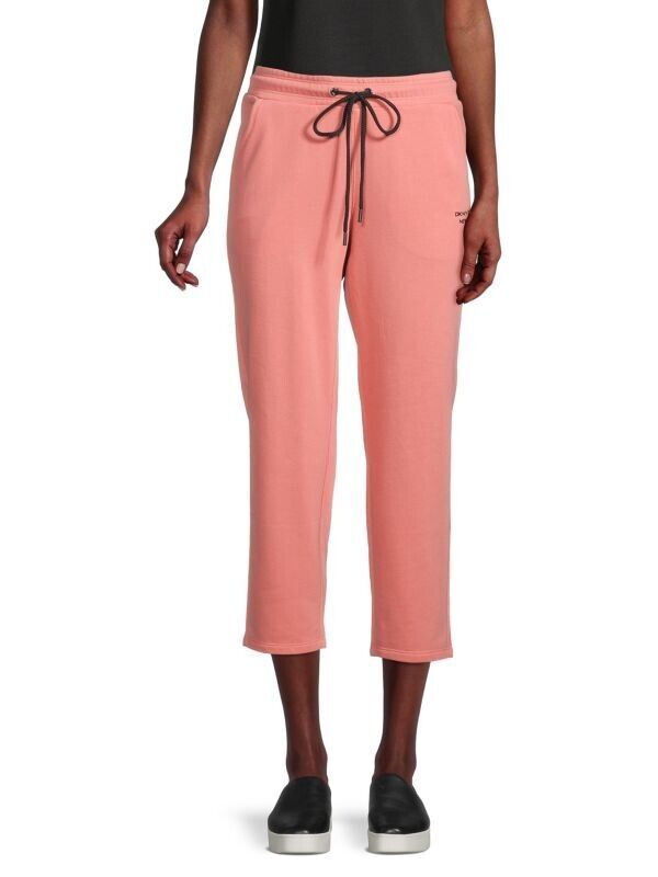 DKNY SPORT Drawstring Cropped Pants Pink Size XL MSRP $60