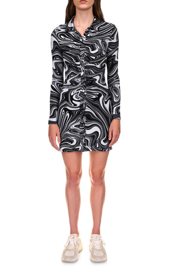 SANCTUARY Daydream Knit Shirtdress Black Size XS MSRP $99