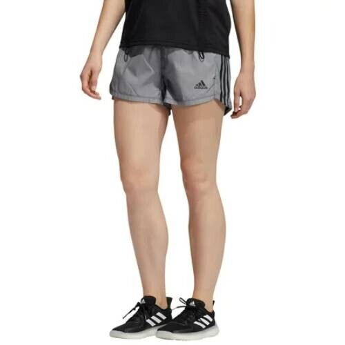 adidas Womens PrimeBlue Pacer Aeroready Shorts Gray Size M MSRP $40