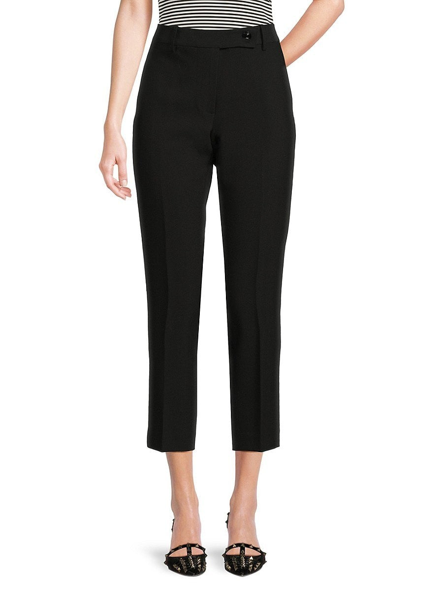 Karl Lagerfeld Women's Slim-Leg Ankle Pants Black Size 10 MSRP $99