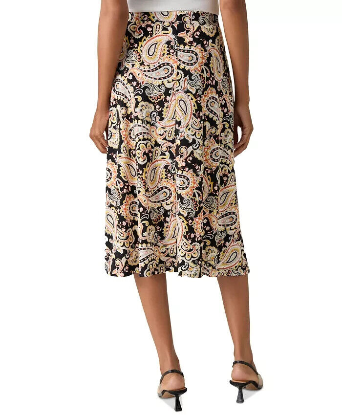 Kasper Petite Printed Pull-On Midi Black Butterscotch Size PXL MSRP $69
