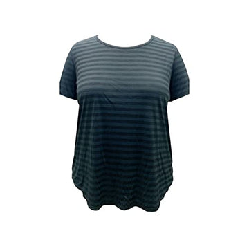Ideology Plus Size Shadow Stripe T-Shirt Black Size 3X, Womens