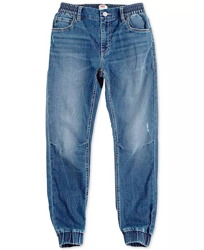 Levi's Big Boys Knit Denim Joggers Blue Size S (8-10) MSRP $48