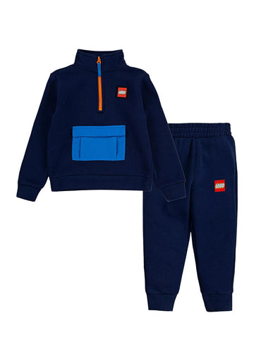 Lego Toddler Boys Half-Zip Pullover and Pants, 2 Piece Set Blue Navy Size 2T $48