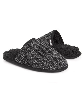 MUK LUKS Men's Gavin Scuff Slippers Size L Black Gray