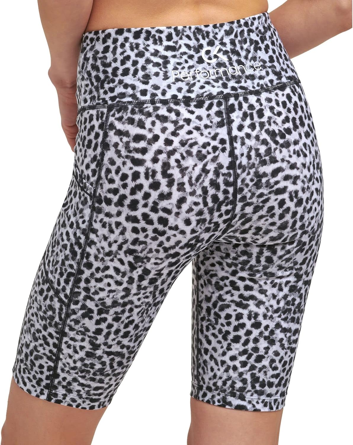 Calvin Klein Performance High-Waist Bike Shorts (X-Small, Feline Black)