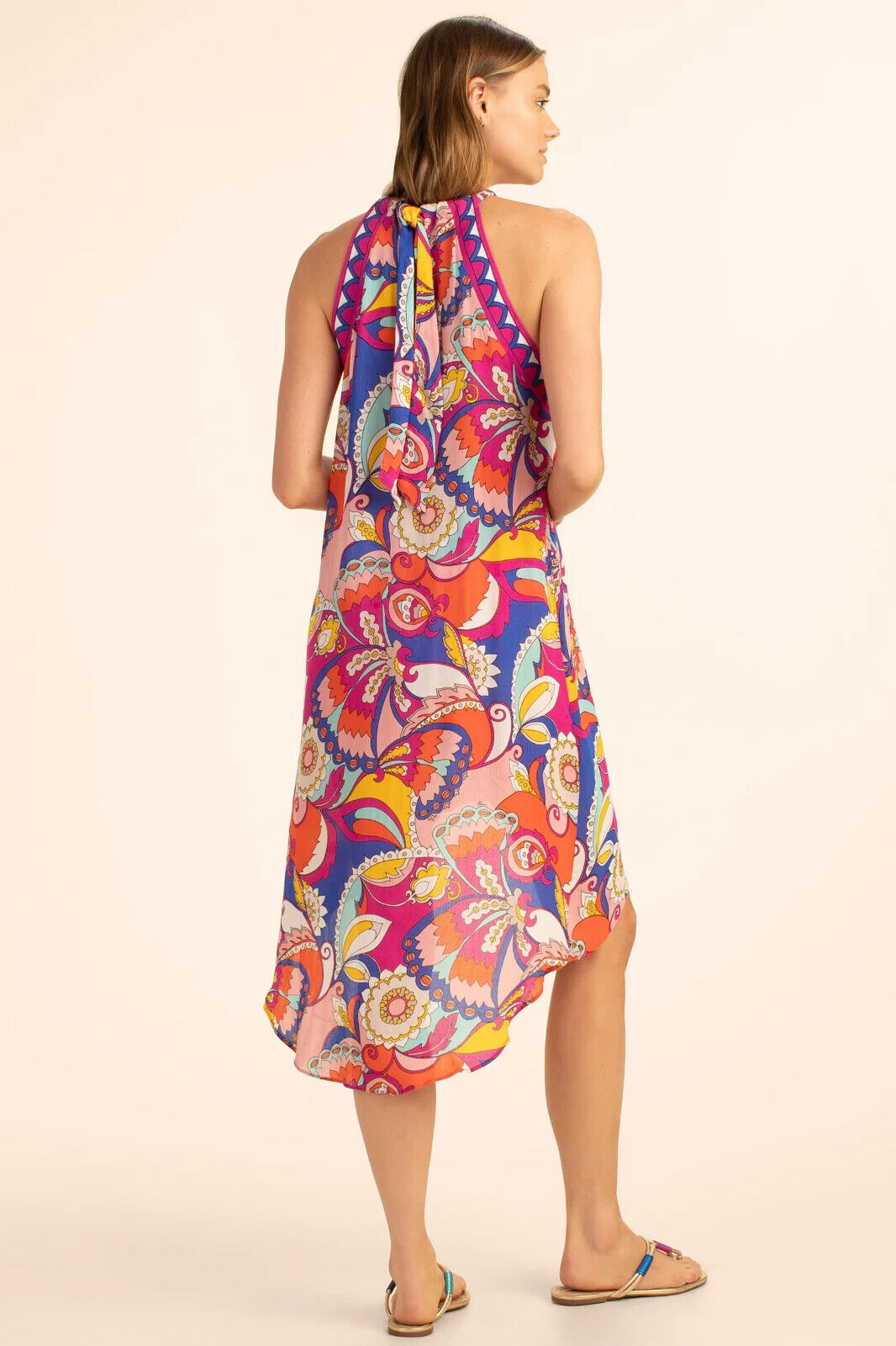 TRINA TURK SEVILLA MIDI DRESS Swimwear Cover-up Pink Size XS MSRP $162