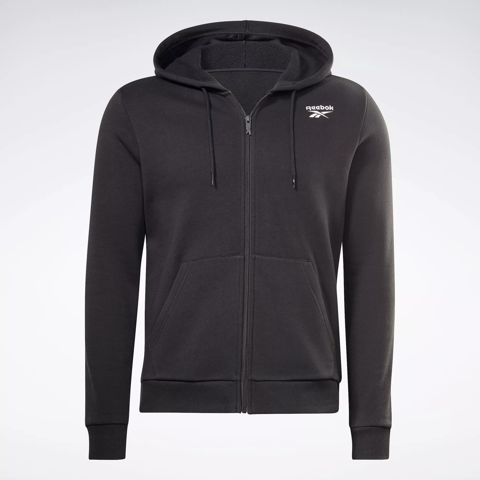 Reebok Identity Fleece Full-Zip Men's Hoodie Size S Black