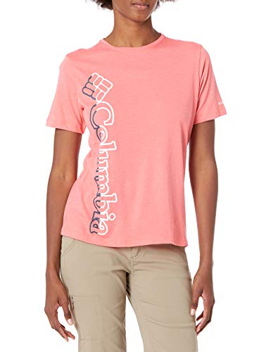 Columbia Women's Bluebird Day Relaxed Crew Neck, Salmon Heather, Plus 1X
