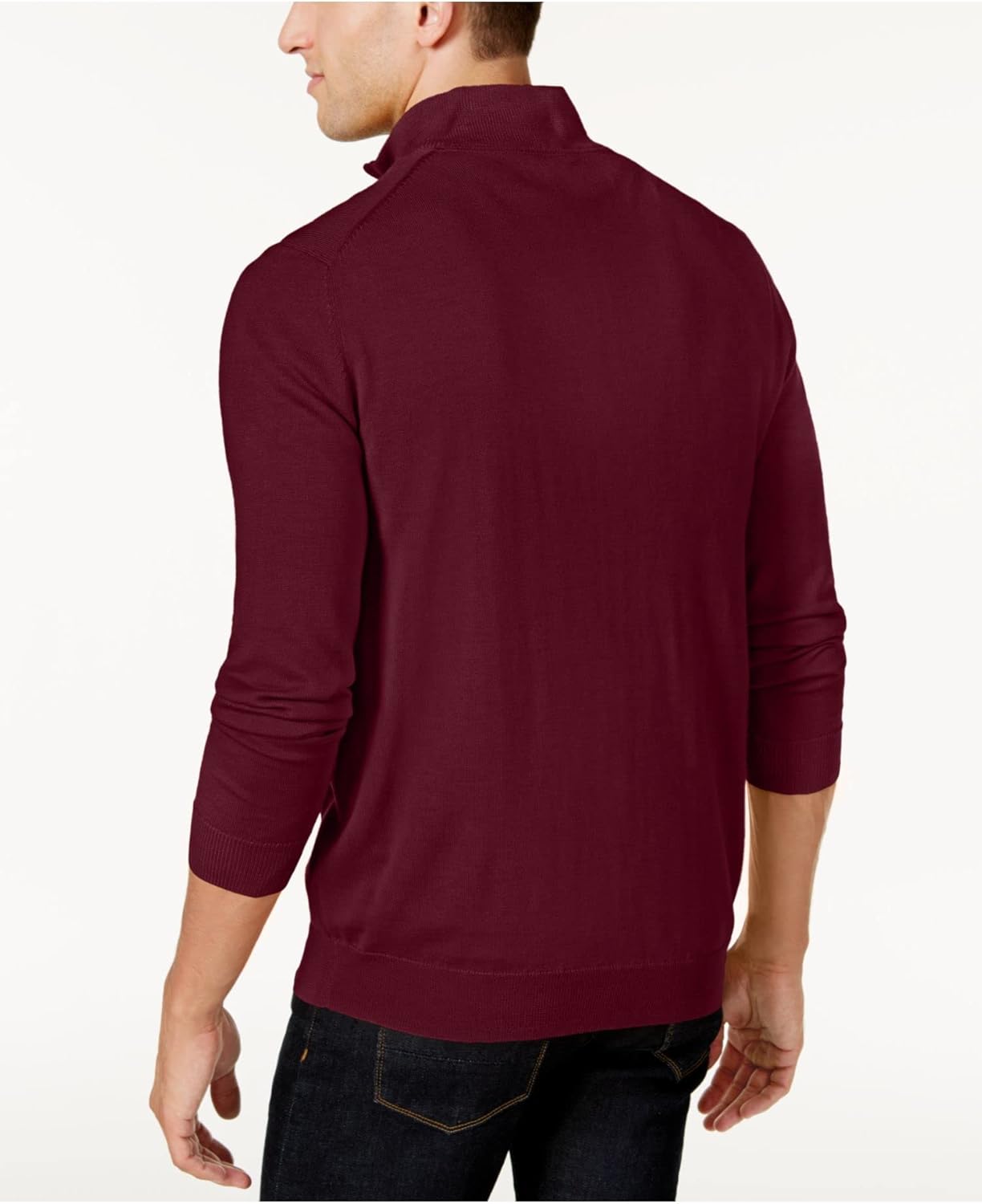 Clubroom Mens Burgundy Red Quarter-Zip Sweater Size XL