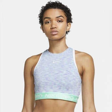Nike womens Pro Space Dye Crop Tank Green Size Large