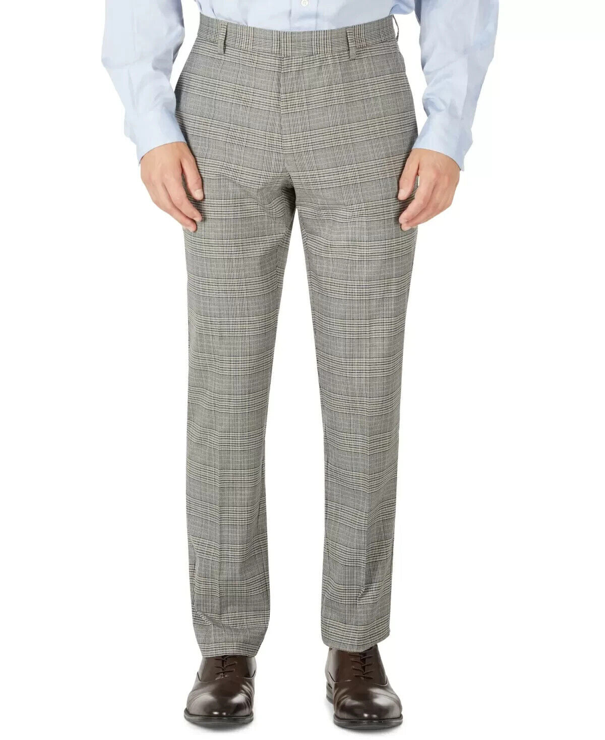 Tommy Hilfiger Men's Modern-Fit Stretch Check Pants Gray Size 34W X 32L MSRP $95