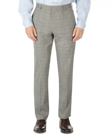 Tommy Hilfiger Men's Modern-Fit Stretch Check Pants Gray Size 34W X 32L MSRP $95