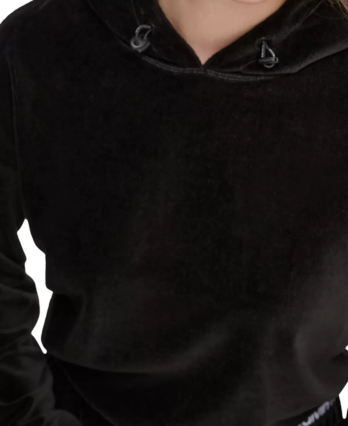 CALVIN KLEIN PERFORMANCE Women's Velour Pullover Hoodie Black Size XS MSRP $70