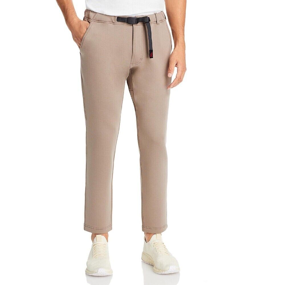 Gramicci Men's Tech Knit Slim Fit Belted Pants Beige Size XL MSRP $118
