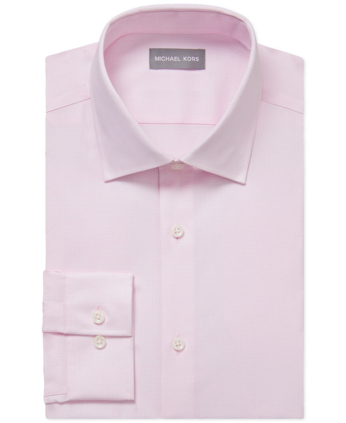 Michael Kors Airsoft Stretch Check Dress Shirt Light Pink Size 16-32/33 MSRP $90