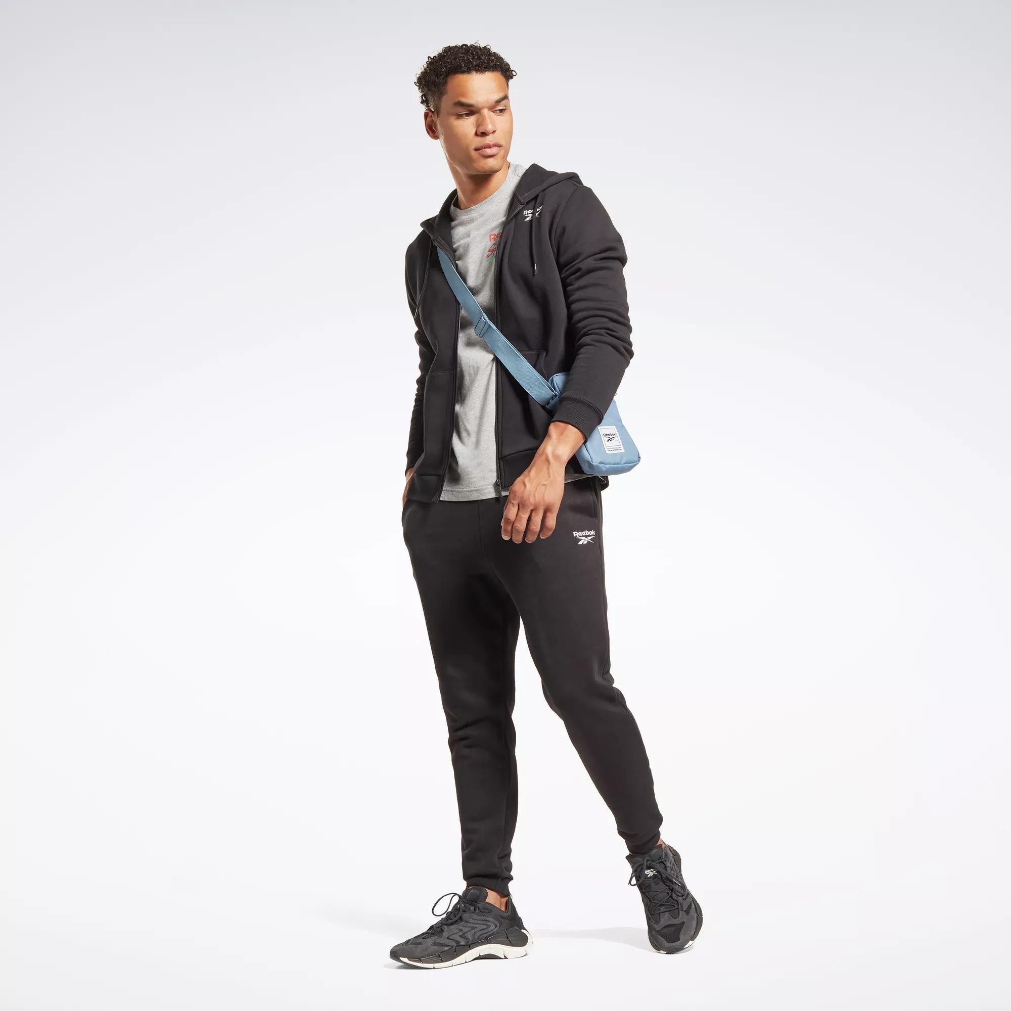 Reebok Identity Fleece Full-Zip Men's Hoodie Size S Black