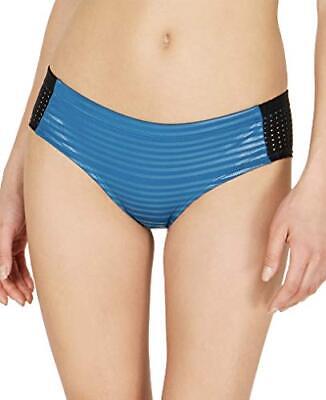 Nike Women's 6:1 Shine Stripe Hipster Bikini Bottoms Size M Green Blue Swimwear