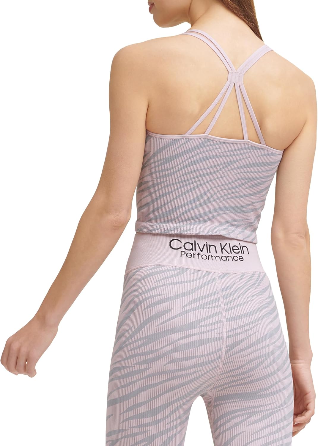 Calvin Klein Performance Women's Pink Low Impact Crop Top, , Size M